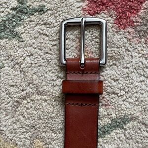 Banana Republic brown/dark tan Leather Belt with Silver Buckle